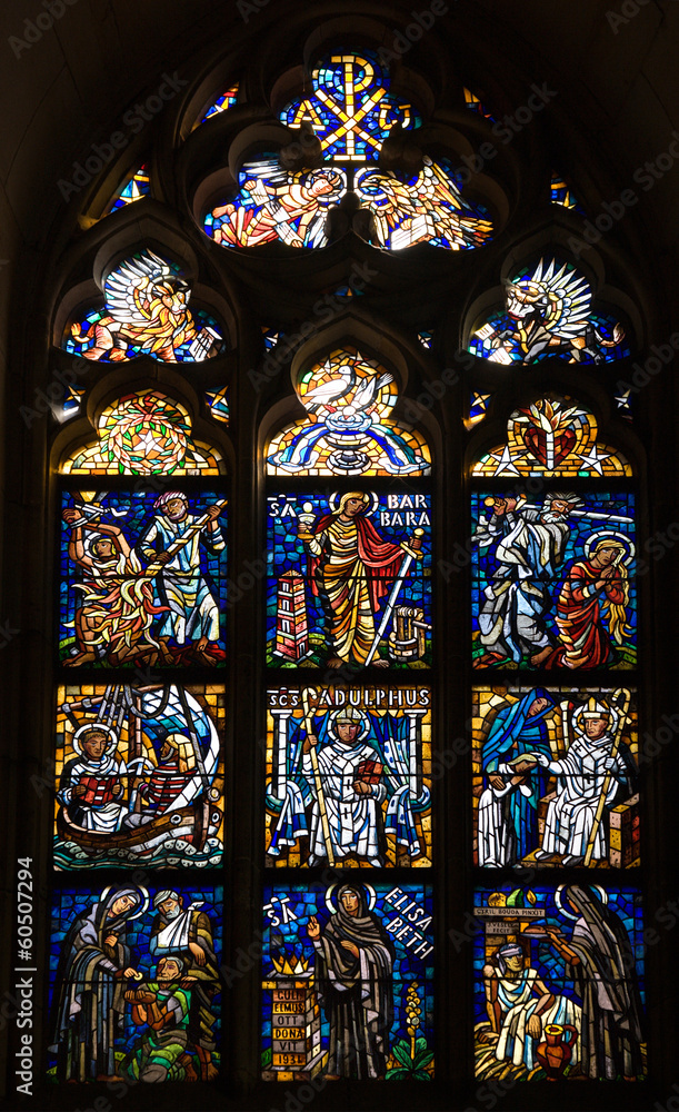Prague  - windowpane from st. Vitus cathedral