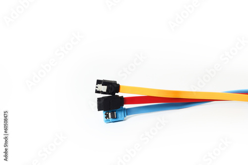 Multiple colored SATA cables