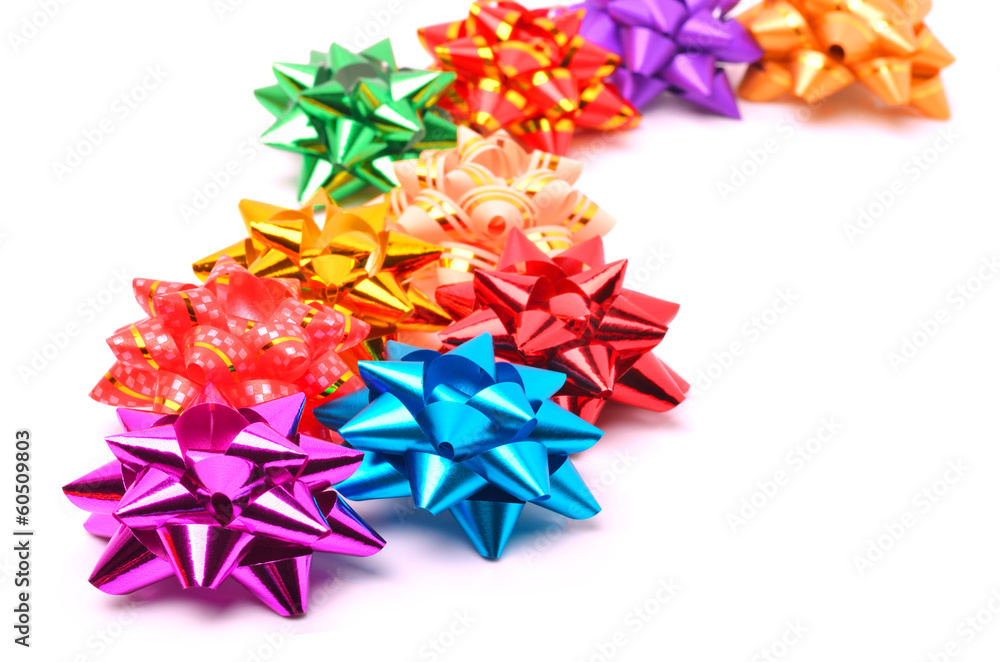 Many colored bright bows Many colored bright bows
