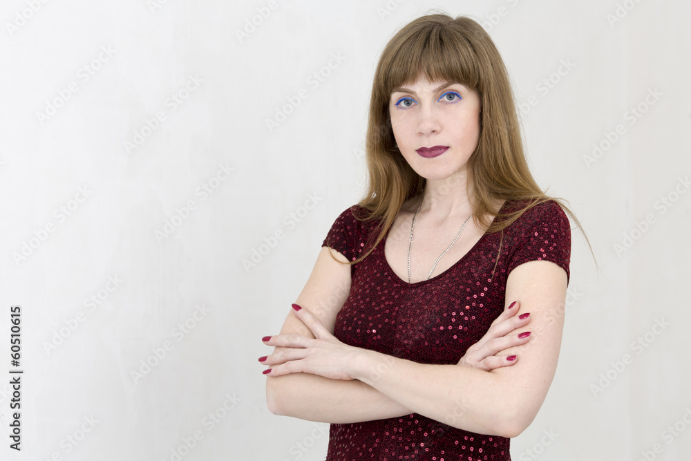 Portrait intriguing young beautiful woman Portrait intriguing young beautiful woman