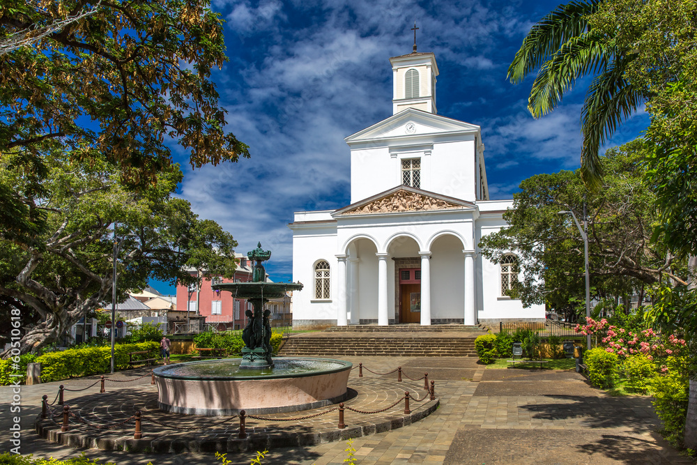Obraz premium Place de la Cathédrale, Saint-Denis, La Réunion