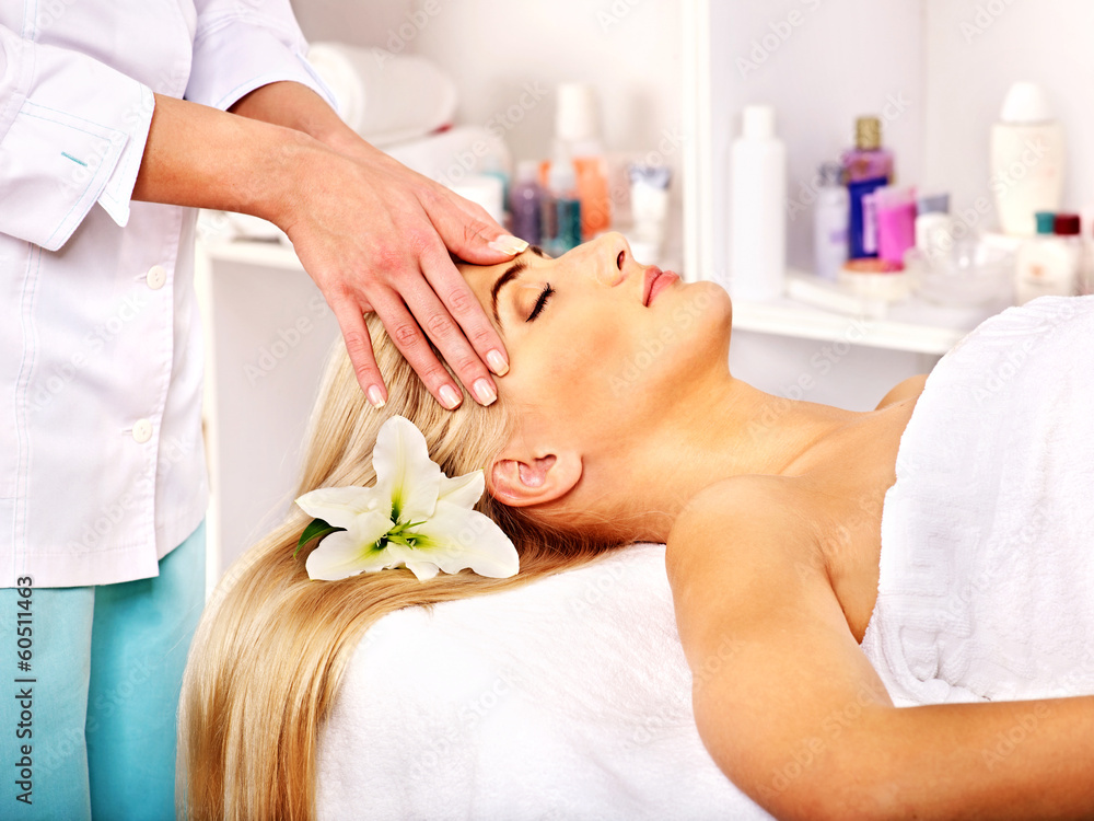Fototapeta premium Woman getting facial massage .