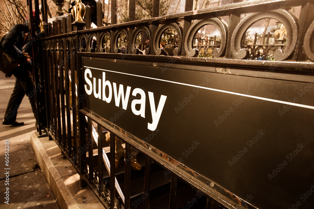 Fototapeta premium Wejście do metra w stylu vintage, Nowy Jork