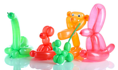 Simple balloon animals, isolated on white
