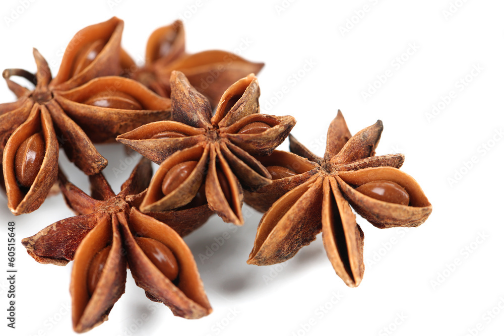 Star anise, isolated on white Star anise, isolated on white