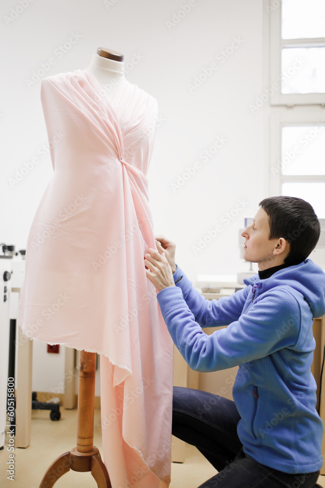 creating dress in tailor's shop creating dress in tailor's shop