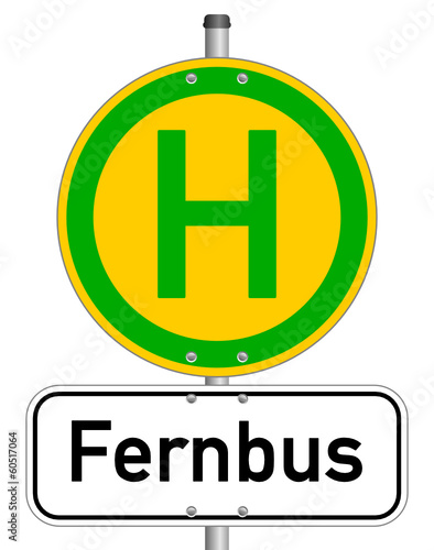 Haltestelle Fernbus Schild  #140120-svg09