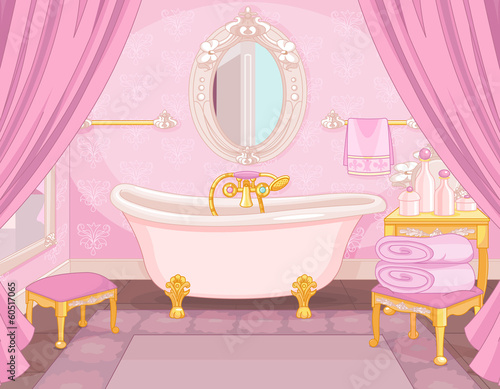 Interior of bathroom in the castle