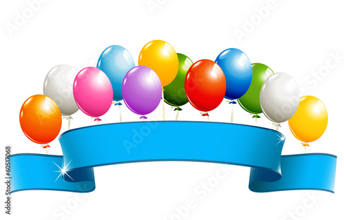 Banner with balloons