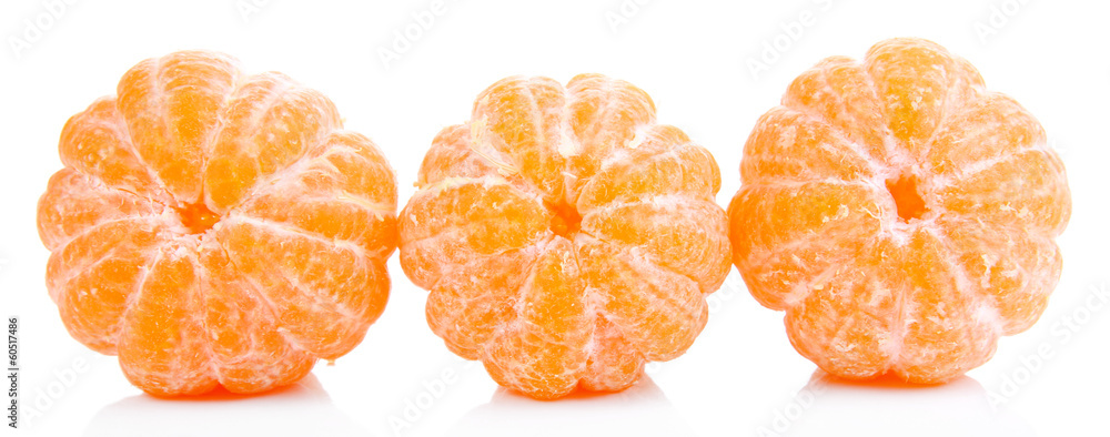 Ripe sweet tangerines, isolated on white Ripe sweet tangerines, isolated on white