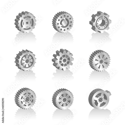 Gear icons 3d