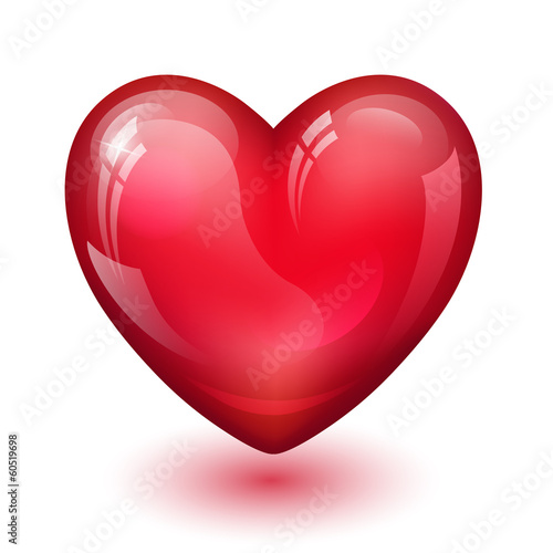 glossy red heart
