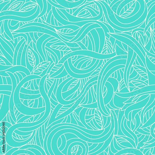 Leaf wave turkus seamless pattern