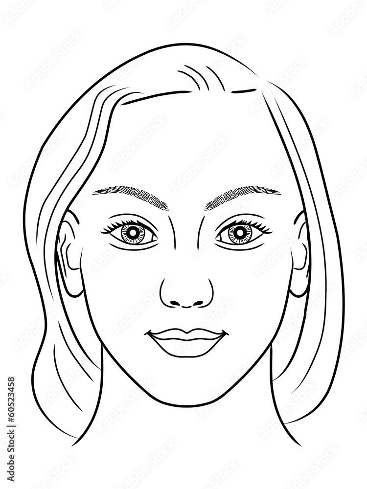 Schwarz-weiße Zeichnung eines Frauenportraits – Vektor Schwarz-weiße Zeichnung eines Frauenportraits – Vektor