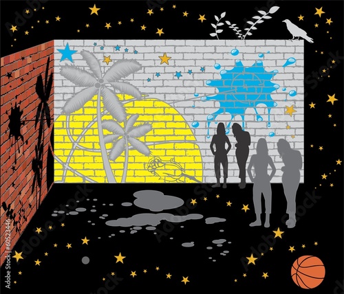 abstract wall of bricks