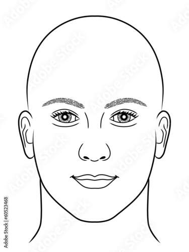 Schwarz-weiße Zeichnung eines Männerportraits ohne Kopfhaar