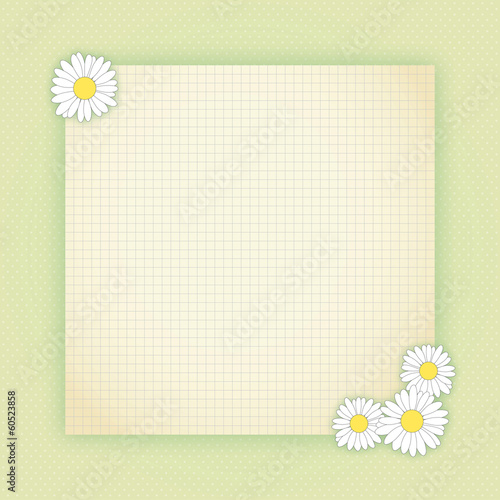 vintage notiz margeriten