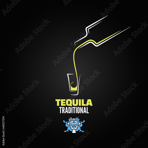 tequila shot bottle glass menu design background
