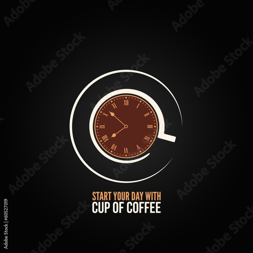 coffee cup time clock concept design background
