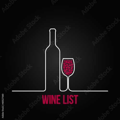 wine bottle glass list design menu background