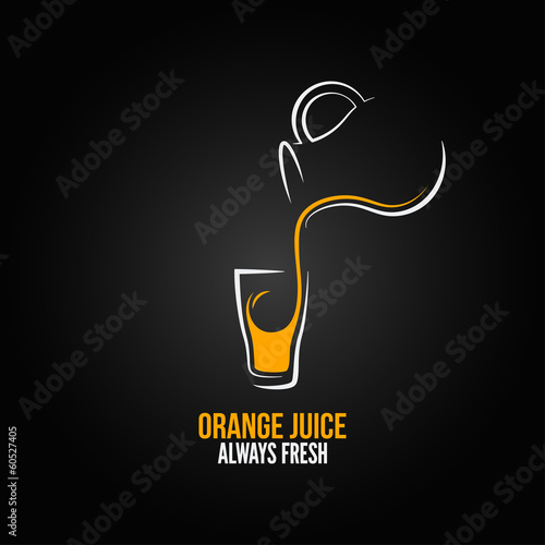 orange juice glass bottle menu design background