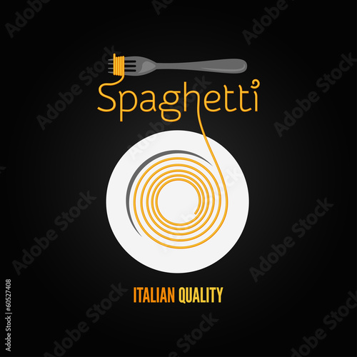 spaghetti pasta plate fork  menu background