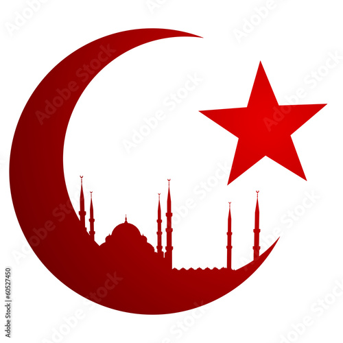 Crescent Moon with Mosque