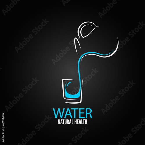 water glass bottle design menu background