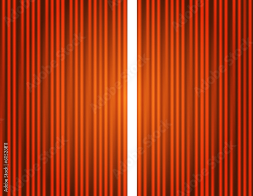 Curtain orange closed with light spots