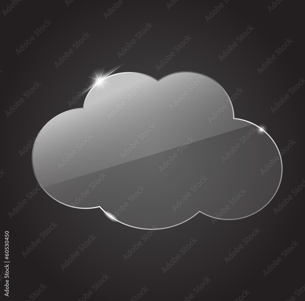 Glass cloud shape vector Glass cloud shape vector