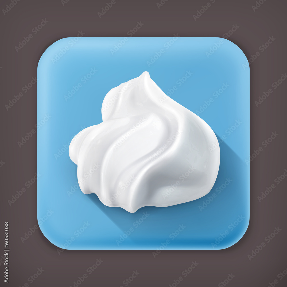 Whipped cream, long shadow vector icon Whipped cream, long shadow vector icon
