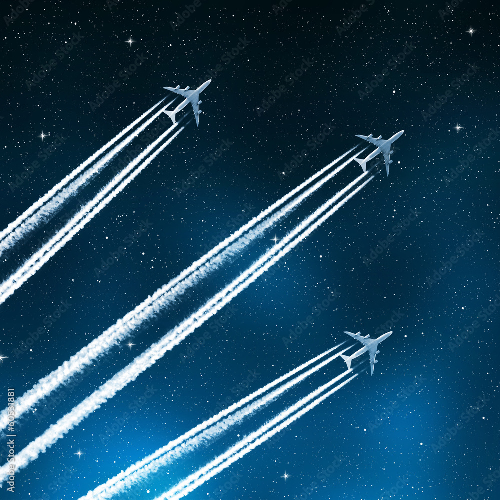 aircraft in the night sky aircraft in the night sky