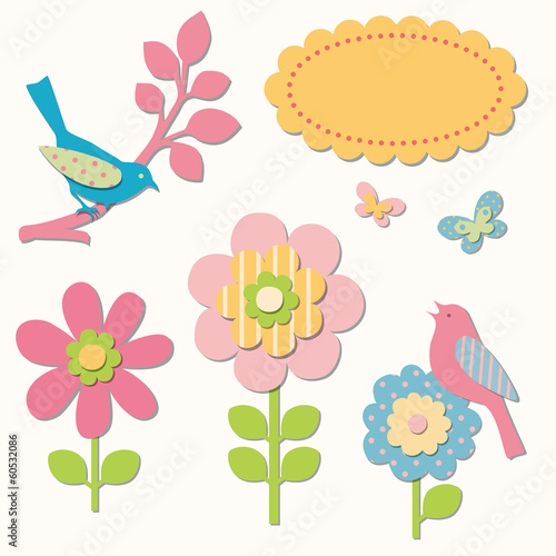 Birds and flowers