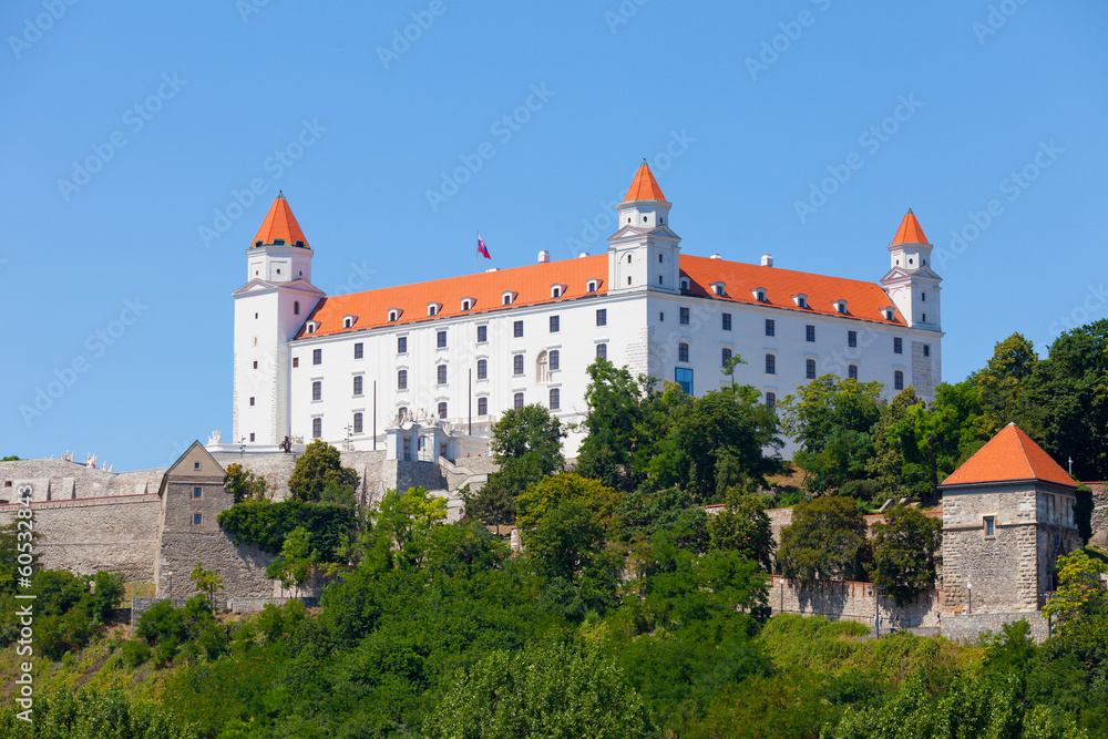Medieval castle on hill against the sky, Bratislava, Slovakia