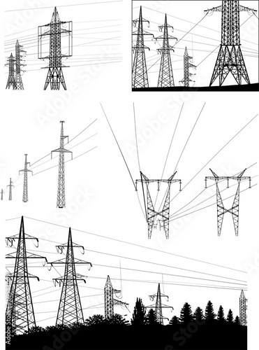 set of electric pylol lines