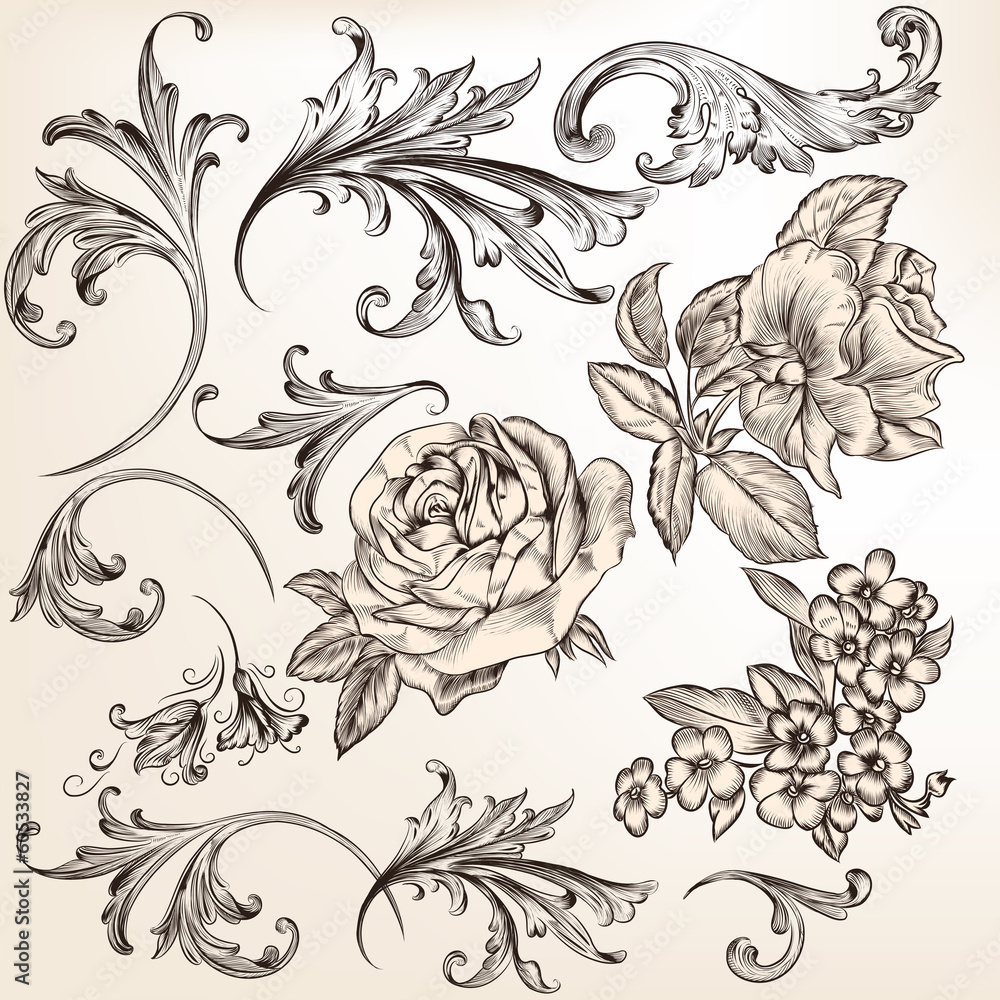 Collection of vector decorative flourishes for design Collection of vector decorative flourishes for design
