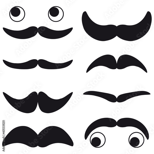 Hipster - retro - Set Schnurrbart - Augen
