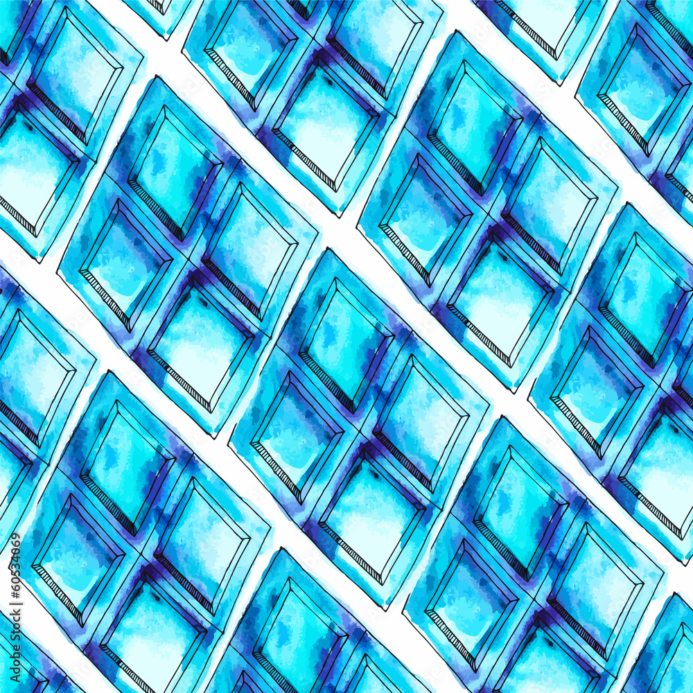 Watercolor rhombus seamless pattern Watercolor rhombus seamless pattern