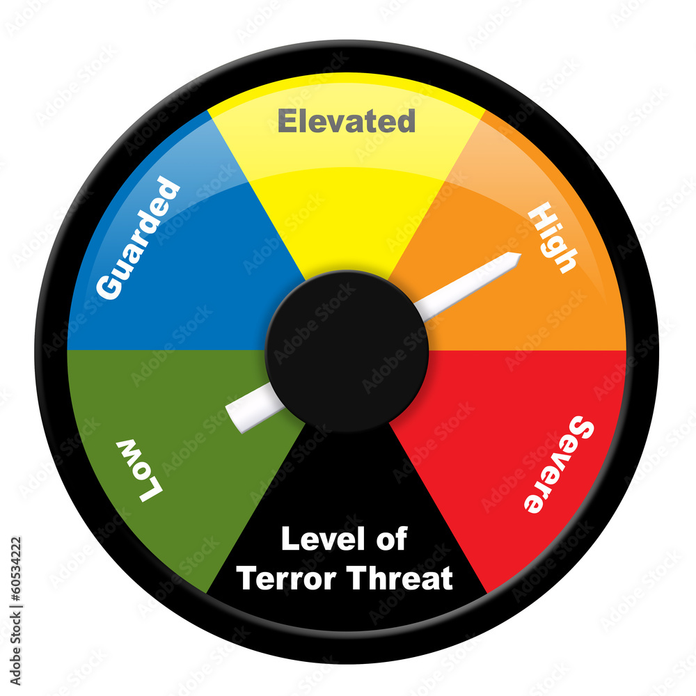 Illustration showing level of terror threat - High Illustration showing level of terror threat - High