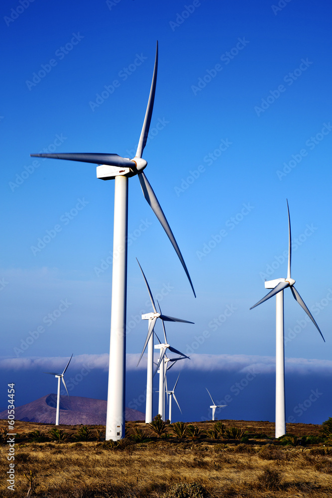 turbines and the sky in the isle of lanzarote spain turbines and the sky in the isle of lanzarote spain