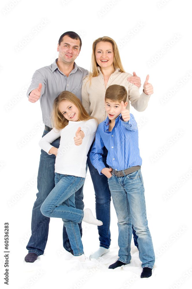 Happy friendly family