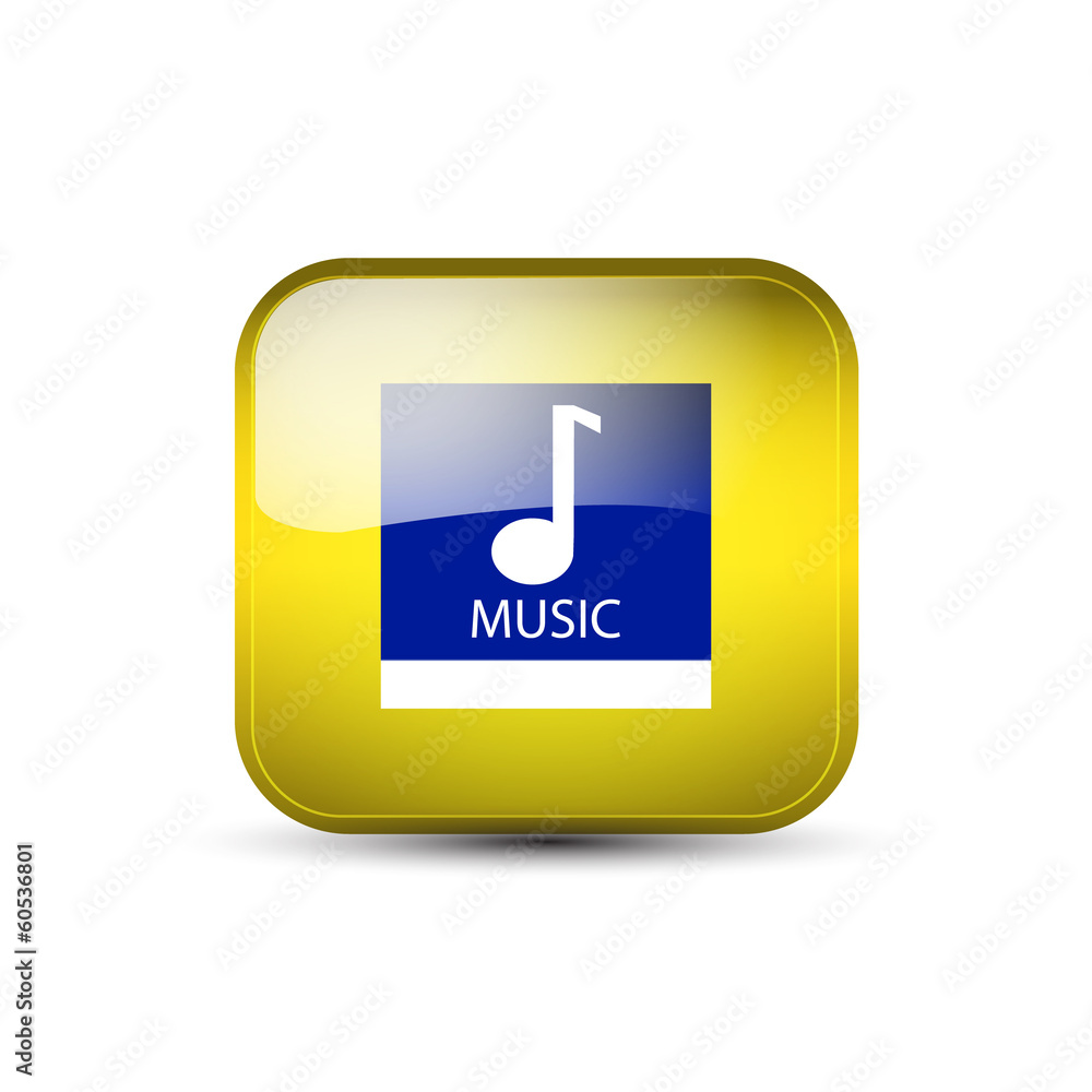 Web icon, button with music Web icon, button with music
