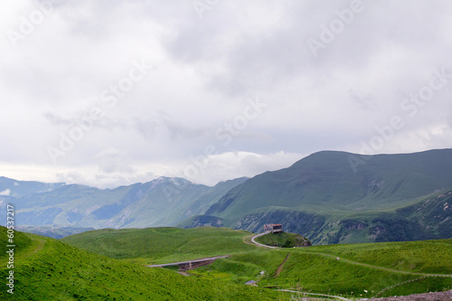 View of the Cross Pass. Caucasus Mountains. Georgia
