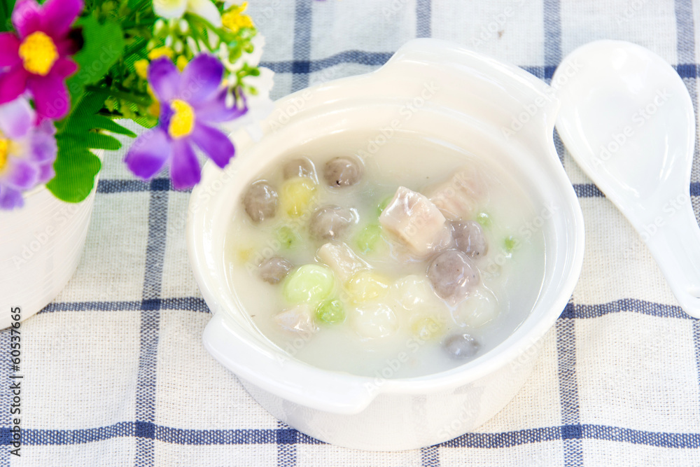 Taro balls in coconut cream Taro balls in coconut cream