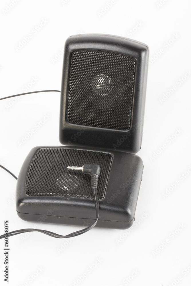 Speakers on the white background Speakers on the white background