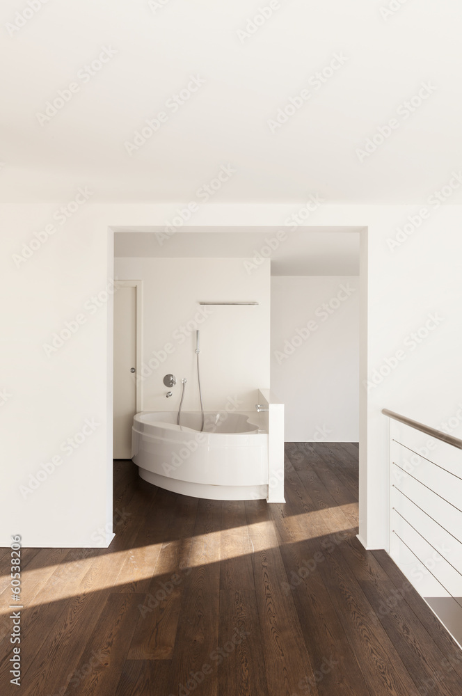 Fototapeta premium beautiful interior of a new apartment, view bathtub