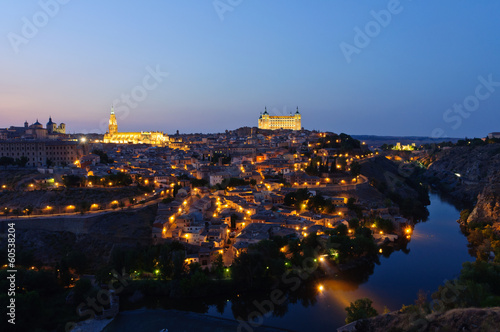 Night view of the historic city of Toledo in Spain © Scirocco340