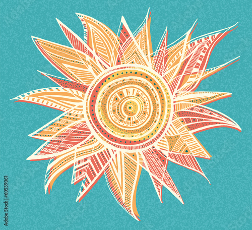 Ornament sun illustration. EPS vector file