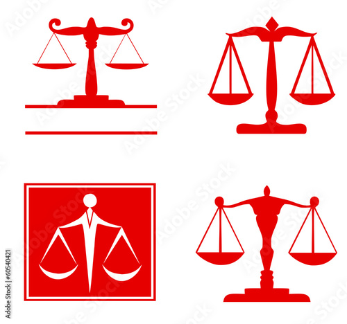 Scale of justice symbol - Set