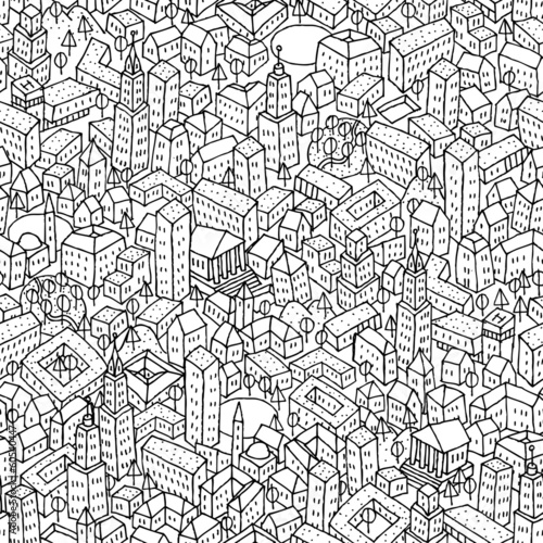 City seamless pattern